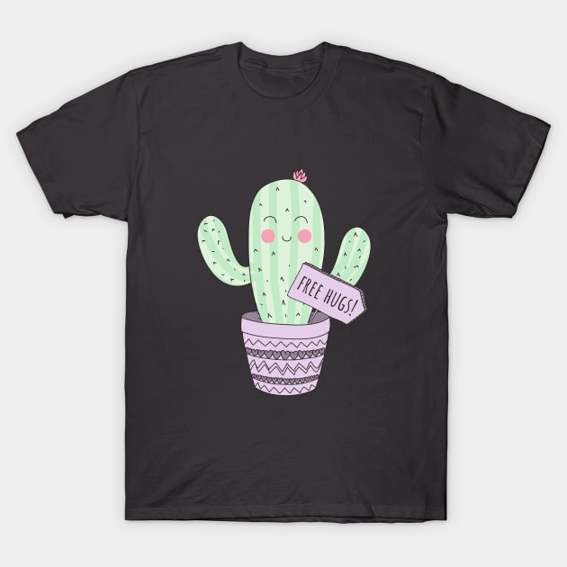 Cactus giving free hugs T-Shirt by superdupertees